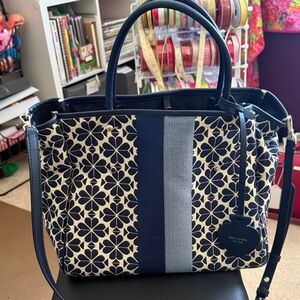 Kate Spade Blue and Cream Floral Tote